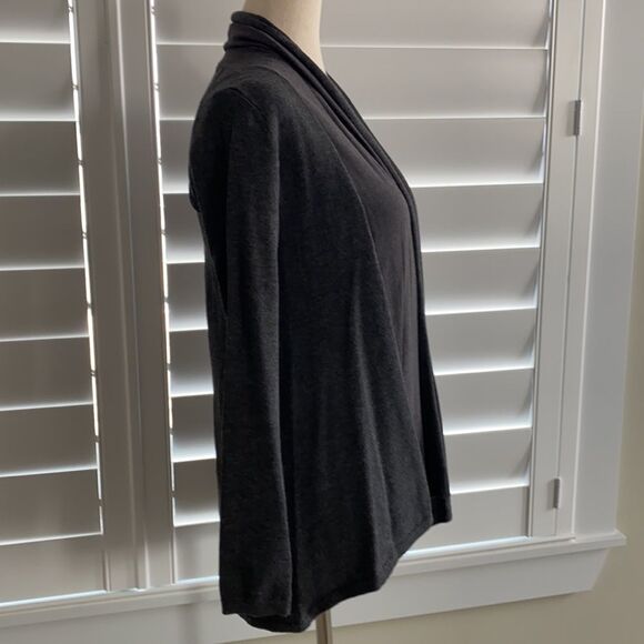 Zara Knit open front grey gray cardigan high low sweater sz S Small - Picture 4 of 8